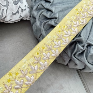3 Yards / 9.5 Yards Rose Gold Gota Sequin Embellished  Lemon Sewing Crafting Scarf Dupatta Border Saree Fabric Indian trim Width 5.6 cm