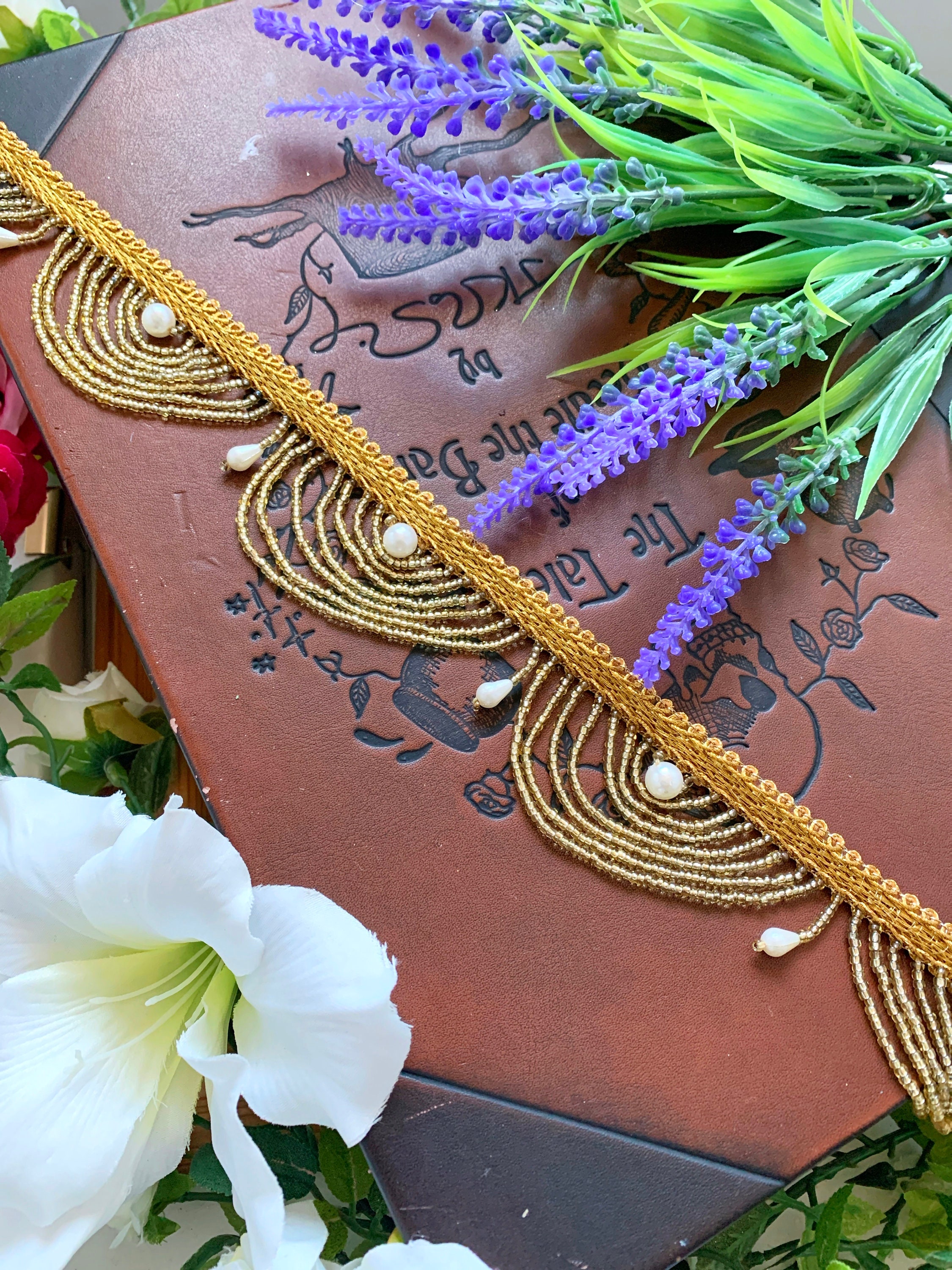 beads lace for dupatta