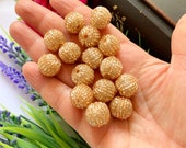 10 Pcs Rose Gold Cut Dana crafting Jewellery making balls 1.48 Cm in Diameter R2 2A