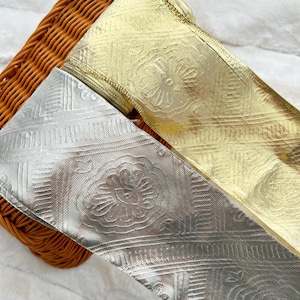 2 Yard Strukturierte Braut Gota Spitze Band Trim Indische Gota Patti Border Spitze für Hochzeitskleider Geschenkverpackung Basteln 4 Inch breit