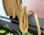 1 cm Narrow Golden Bridal Trim Bridal wear laces Quilting trim wholesale laces Indian ribbon Price is for 4 Meters