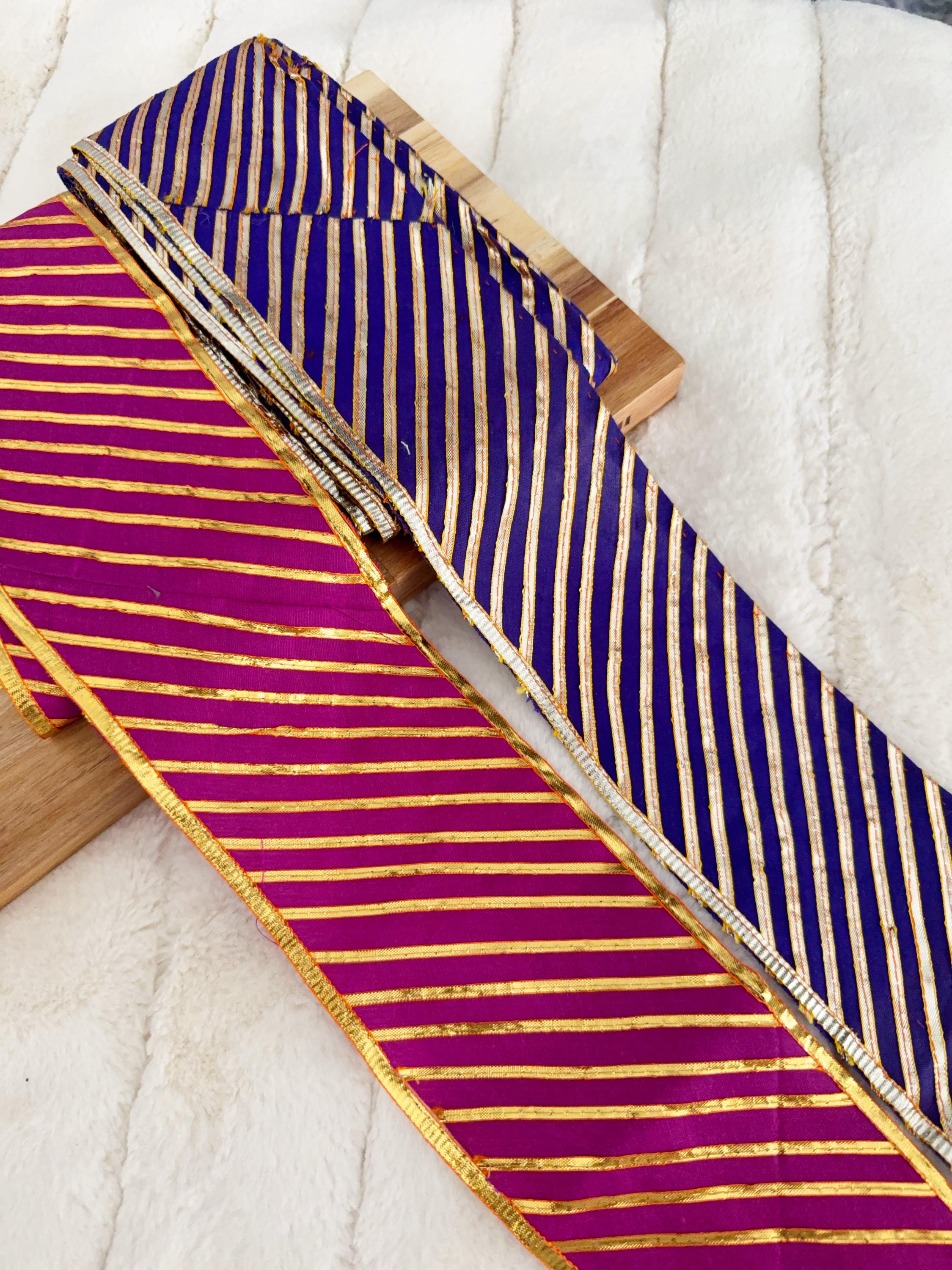 Magenta & Gold Gota Trim: Indian Sari Border, Craft Lace - 9.5