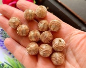 10 Pcs Rose Gold Zardosi Nakshi crafting Jewelry making balls 1.48 Cm in Diameter R2 2A