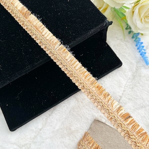 9 Yards Rose Gold Gota Zari Embellished Embroidered Dupatta lace, Sari lace, Kinari Lace,  Craft Sewing Decorative Trim Indian - Width 2 Cm,