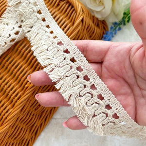 3 Yard Cotton Fringe Boho Trim Indian Sari Border Cushions Crafting Wedding Saree Sewing Embroidery Dress Embellishment Ribbon Trimming