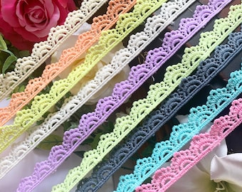 Cotton Crochet Scallop Crafting  Scrape booking, Sewing Lace ,Indian - 15mm Wide by 1 Meter