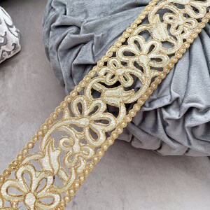 3 yards/ 9,5 yards Vintage or antique Zari cutwork couture mariée Dupatta dentelle ceinture dentelle artisanat garniture, bordure indienne Saree