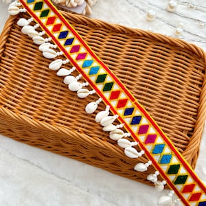 1 jarda de concha de cauri com pérolas e acabamento em concha do mar, acabamento de jaqueta jeans faça você mesmo, decoração de praia, acabamento de biquíni, renda de cachecol, cinto, dança do ventre