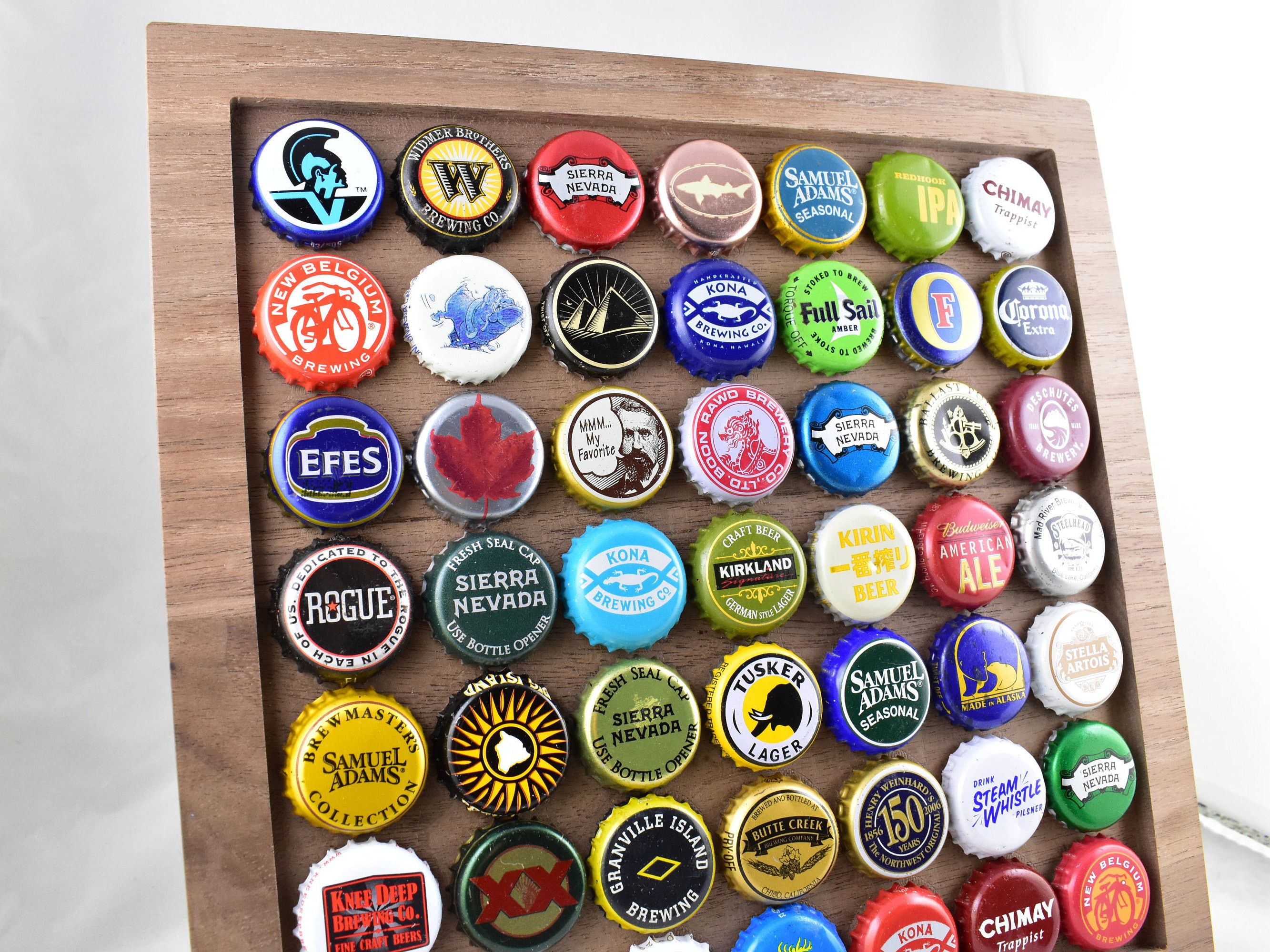 Bottle Cap Frame Walnut Wood / Beer Bottle Cap Display Etsy