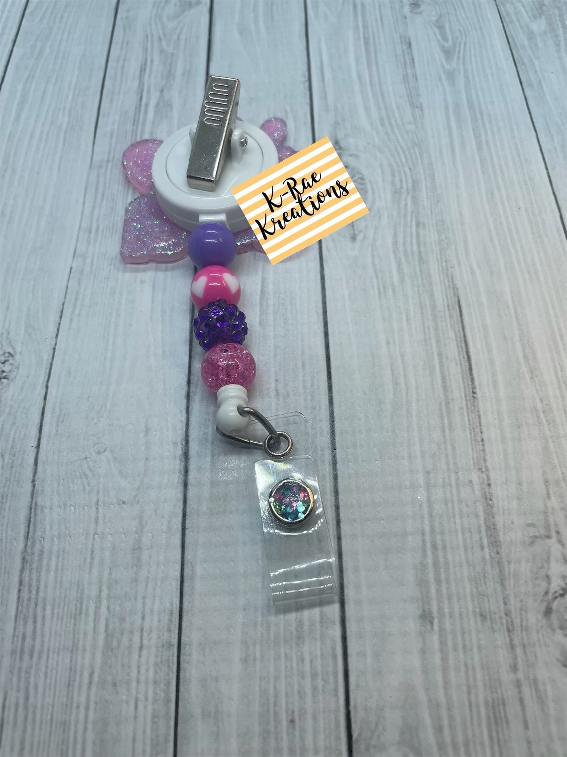CNA beaded badge reel/beaded badge reel/alligator clip Etsy