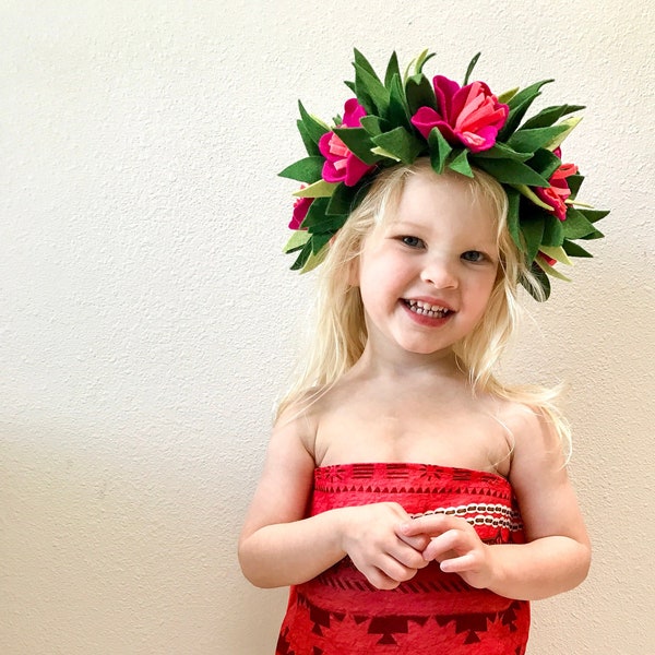 Moana Flower Crown, Moana Dress Up Headband, Tropical Flower Crown