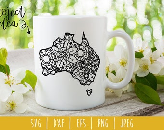 Australia Mandala Zentangle SVG Cut File (Digital Download)