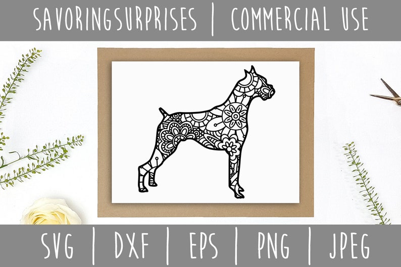 Download Boxer Mandala Zentangle SVG / Dog Zentangle / Animal Dog ...