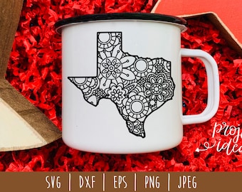 Texas State Mandala Zentangle SVG / United States Mandala / USA US / Texas Zentangle Patriotic Mandala Cut File / svg dxf