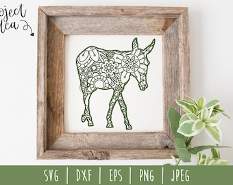 Donkey Mandala Zentangle SVG / Farm Zentangle / Animal Dog Cut File / Mandala SVG / Donkey Zentangle / Animal Donkey svg dxf png