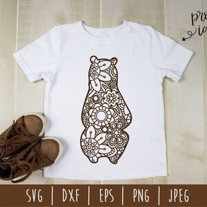 Bear Mandala Zentangle SVG / Bear Zentangle / Wild Animal / Bear Cut File / Mandala SVG / Grizzly Bear Zentangle / Bear svg dxf png