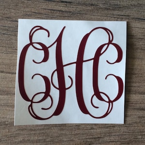 7 cm Monogramm-Vinyl-Aufkleber