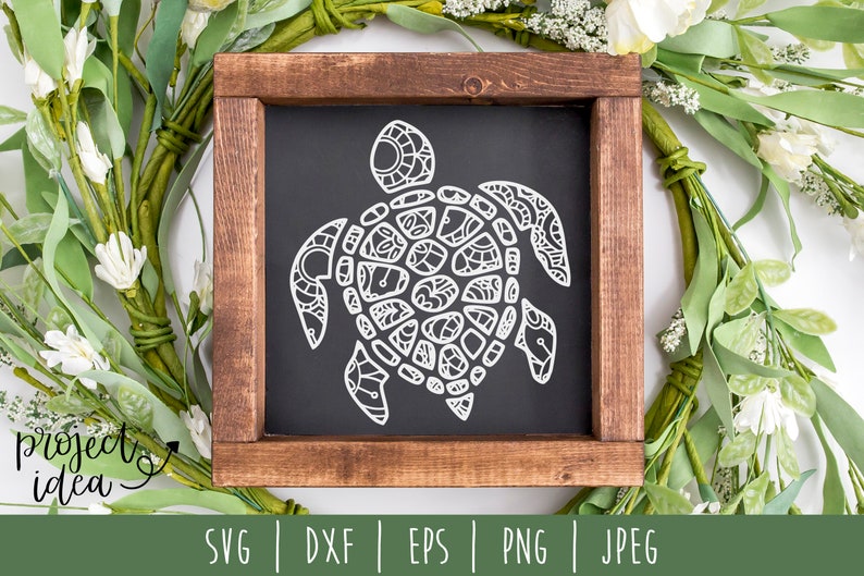 Download Turtle Mandala Zentangle Svg Turtle Zentangle Nautical Etsy PSD Mockup Templates