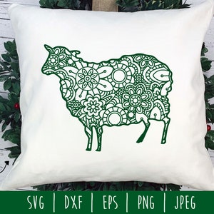 Sheep Mandala Zentangle SVG / Farm Animal Zentangle / Animal Cut File / Mandala SVG / Sheep Zentangle / Sheep svg dxf png