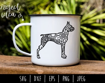 Boston Terrier Mandala Zentangle SVG / Dog Zentangle / Animal Dog Cut File / Mandala SVG / Boston Terrier Zentangle / Dog svg dxf png