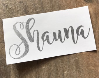 Script Name Glitter Vinyl Decal