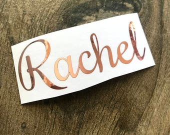 Personalized Name Rose Gold Foil Mirror Vinyl Decal