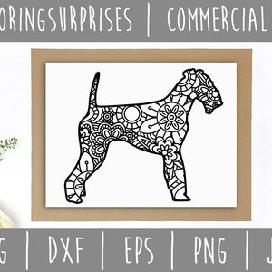 Airedale Terrier Mandala Zentangle SVG / Dog Zentangle / Animal Dog Cut File / Mandala SVG / Airedale Terrier Zentangle / Dog svg dxf png image 2