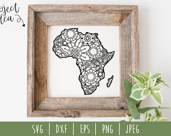 Africa Mandala Zentangle SVG Cut File (Digital Download)