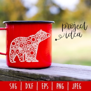 Bear Mandala Zentangle SVG / Bear Zentangle / Wild Animal / Bear Cut File / Mandala SVG / Grizzly Bear Zentangle / Bear svg dxf png