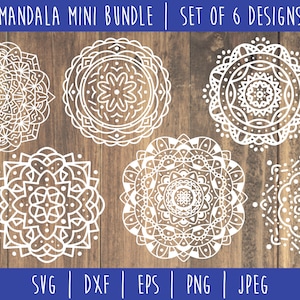 Mandala Zentangle Bundle - Set of 6 SVG / Mandala Zentangle Cut File / Mandala Design / Mandala SVG Bundle / svg dxf jpeg