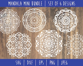 Mandala Zentangle Bundle - Set of 6 SVG / Mandala Zentangle Cut File / Mandala Design / Mandala SVG Bundle / svg dxf jpeg