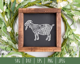 Goat Mandala Zentangle SVG / Farm Zentangle / Animal Dog Cut File / Mandala SVG / Goat Zentangle / Animal Goat svg dxf png