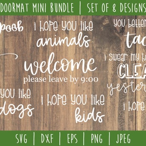 Funny Doormat Bundle - Set of 8 SVG / Humor Door Mat Cut File / Welcome Mat Design / Doormat SVG Bundle / svg dxf jpeg