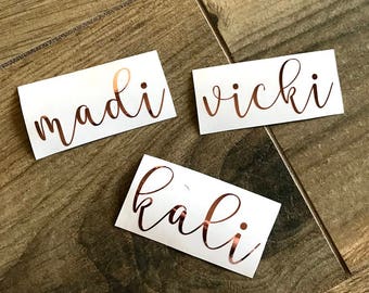 Personalized Rose Gold Foil Name Vinyl Decal Sticker