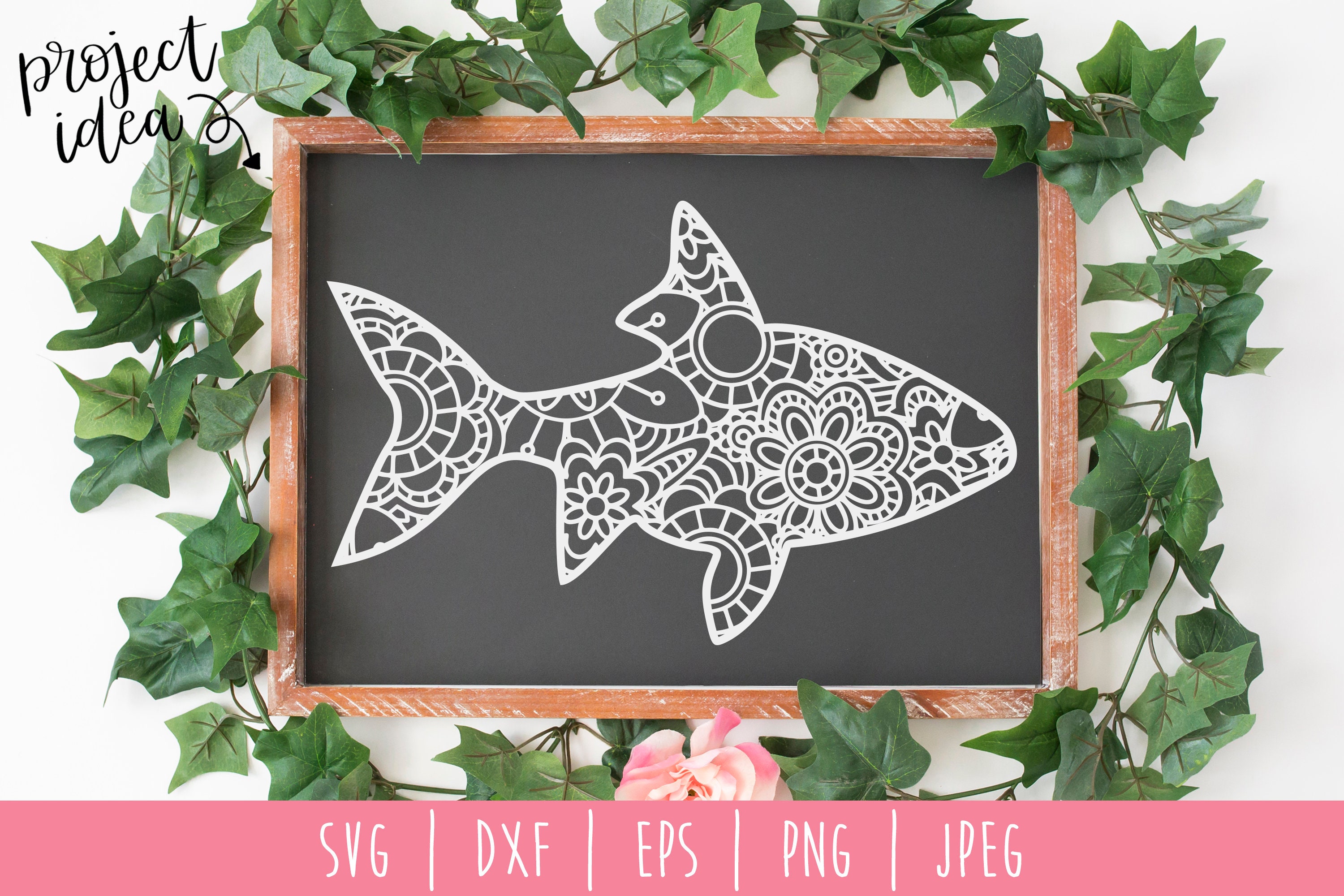 Download Fish Mandala Zentangle Svg Fish Zentangle Nautical Animal Etsy