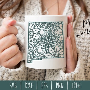 New Mexico State Mandala Zentangle SVG Cut File (Digital Download)