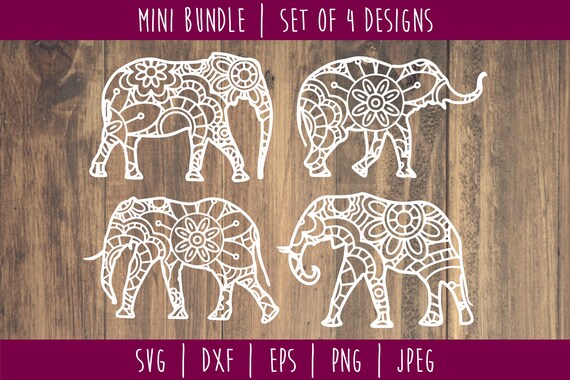 Download Elephant Mandala Zentangle Bundle Digital Download File Etsy