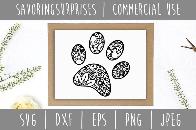 Download Paw Print Mandala Zentangle SVG / Paw Zentangle / Dog ...