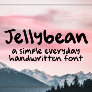 Jellybean Handwritten Font / Simple Font / Sans Serif Font / Hand Lettered Font / Hand Written Font / Playful Font / Bold Font / Thick