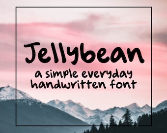 Jellybean Handwritten Font / Simple Font / Sans Serif Font / Hand Lettered Font / Hand Written Font / Playful Font / Bold Font / Thick