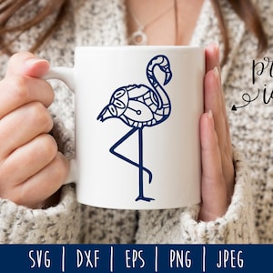 Flamingo Mandala Zentangle Digital Download / File Flamingo Clipart / Mandala SVG / Flower Vector / Zentangle svg dxf eps png jpeg