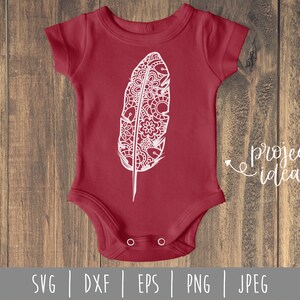 Feather Mandala Zentangle SVG / Feather Zentangle / Bird Cut File / Mandala SVG / Feather Zentangle Silhouette / Feather svg dxf png