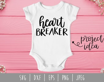 Heart Breaker Digital Download / Instant Download / Hand Lettering SVG / Valentine's Day Cut File / Baby Valentine svg / eps / png / jpeg