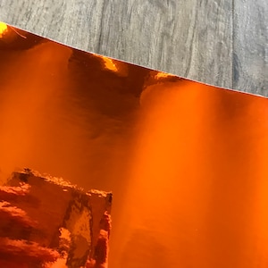 Orange Chrome Vinyl / Orange Adhesive Vinyl / Orange Foil Vinyl / Orange Mirror Vinyl / Mirror Vinyl / Chrome Adhesive / Mirror Adhesive