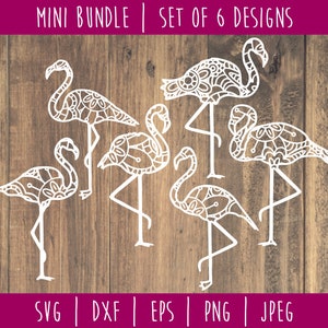 Flamingo Mandala Zentangle Bundle Digital Download / File Flamingo Clipart / Mandala SVG / Flower Vector / Zentangle svg dxf eps png jpeg