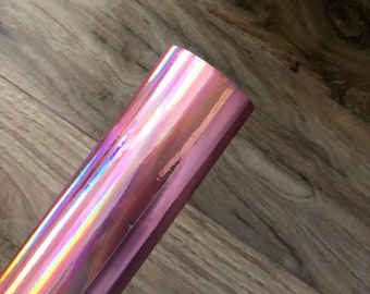 Rose Gold Rainbow Chrome Vinyl / Rose Gold Adhesive Vinyl / Rainbow Foil / Rainbow Mirror Vinyl / Holographic Vinyl / Holographic Foil