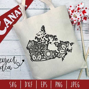 Canada Mandala Zentangle SVG / Canada Cut File / Country Mandala / Canada Zentangle / Flower Mandala / Canada svg dxf png jpeg