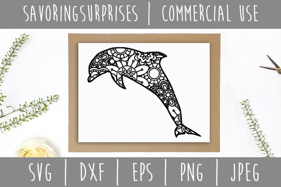 Download Dolphin Mandala Zentangle Svg Dolphin Zentangle Nautical Etsy PSD Mockup Templates