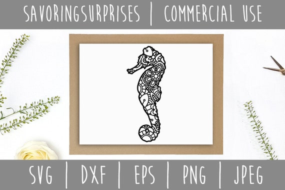 Download Seahorse Mandala Zentangle Svg Seahorse Zentangle Nautical Etsy