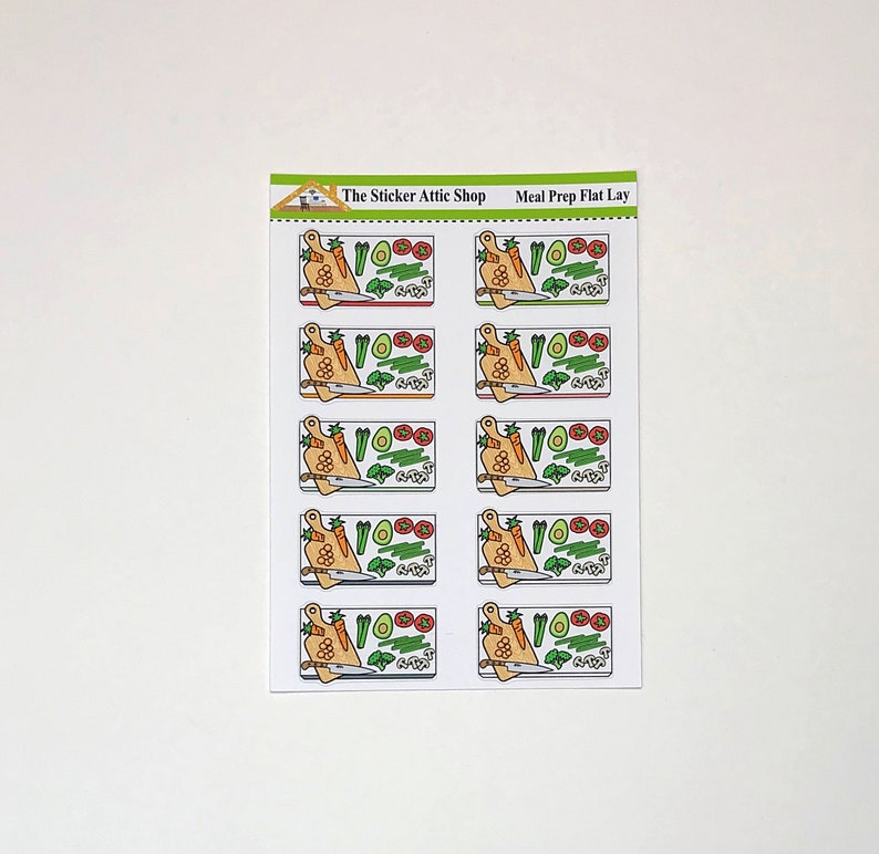 Meal Prep Flat Lay Stickers Cooking Dinner Meal Planning Etsy